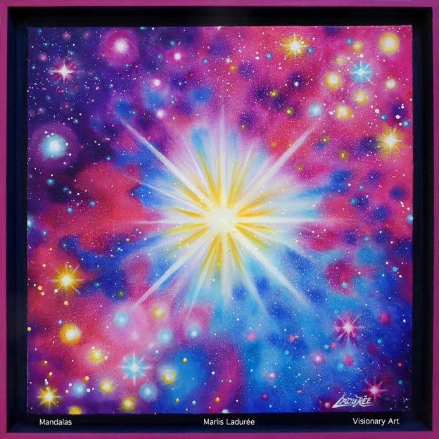 BIRTH OF STARS 50 cm x 50 cm Glaze, oil on canvas