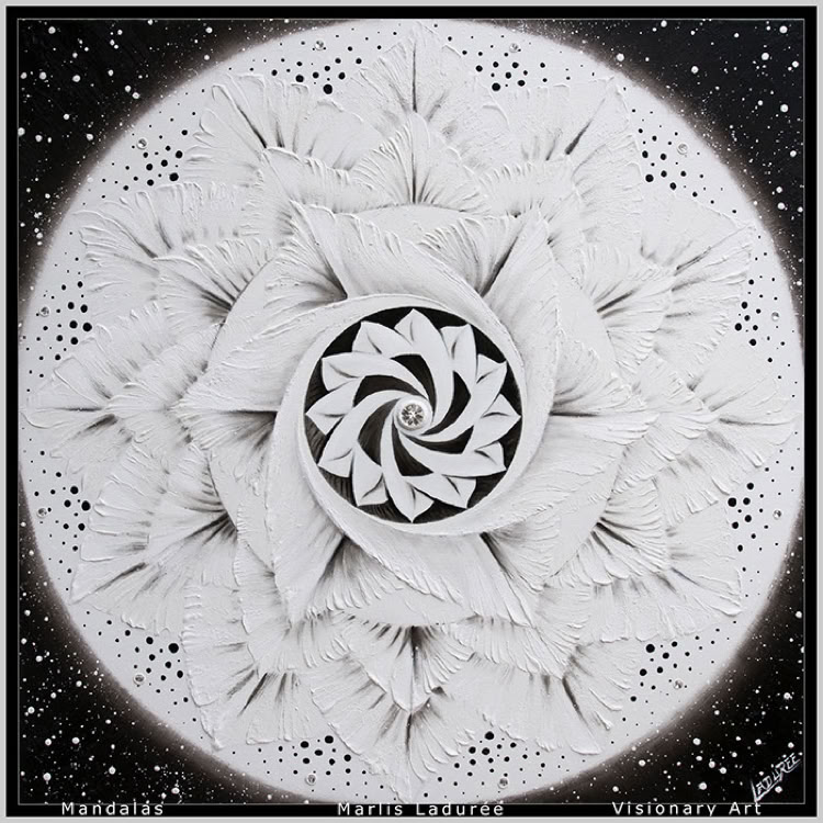 SHAMBALA 100 cm x 100 cm Glaze, oil on canvas crystal