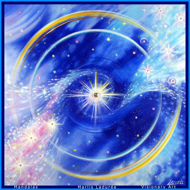 STAR MAKER 100 cm x 100 cm Glaze, oil on canvas Gold leave, crystals