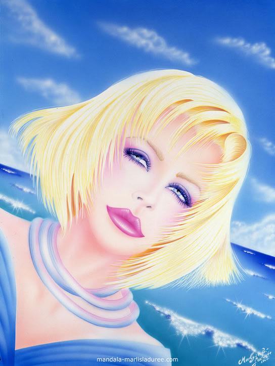 Bella Air Brush Acrylique sur contrecollé 100 x 75 cm 1986