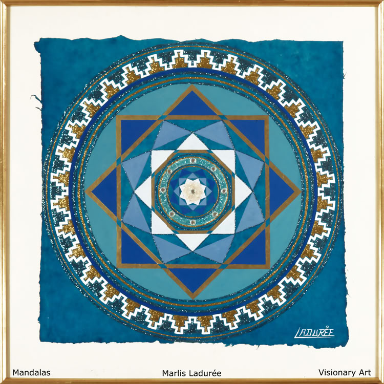 ANTARES GARDIENNE DE L’OUEST 60 cm x 60 cm Gouaches on Nepalese paper, rhinestones.