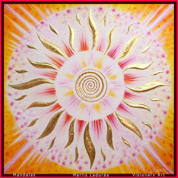 SURYA THE INNER SUN 100 cm x 100 cm Glaze, oil on canvas Gold leave