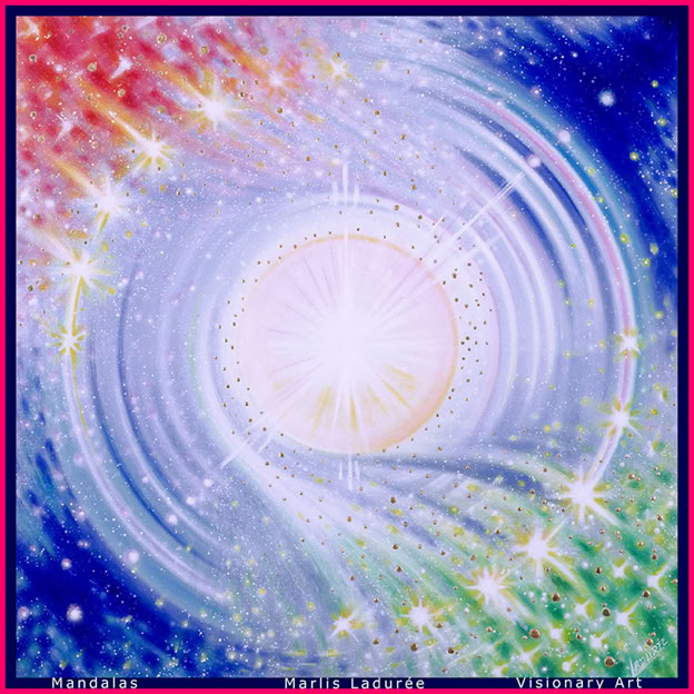 STARWHEEL 80 cm x 80 cm Glaze, oil on canvas Gold leave