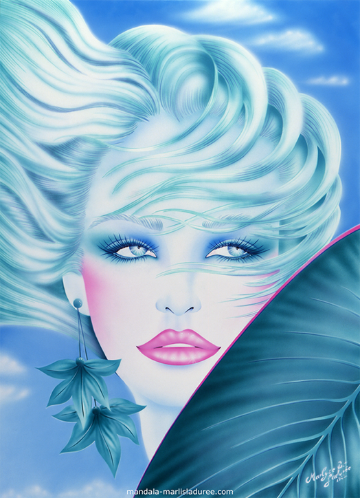 Emeraude Air Brush Acrylique sur contrecollé 100 x 75 cm 1985