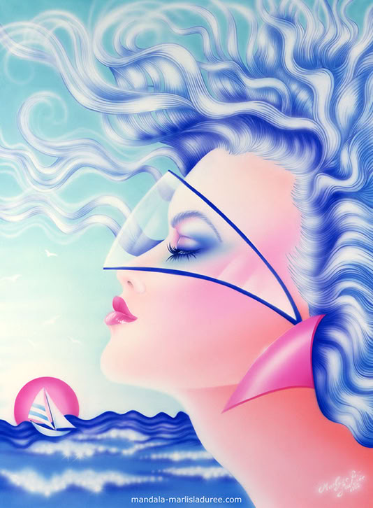 Ondine Air Brush Acrylique sur contrecollé 100 x 75 cm 1985
