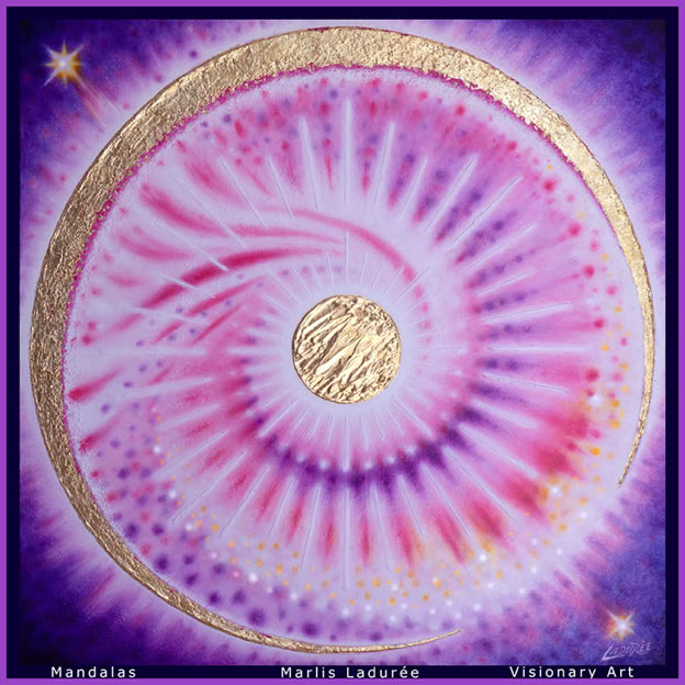 SUN and MOON 100 cm x 100 cm Glaze, oil on canvas Gold leave
