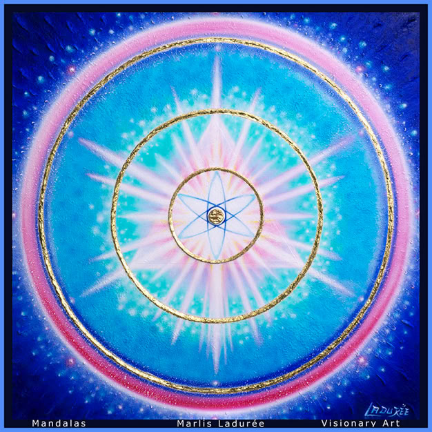 VIMANA 100 cm x 100 cm Glaze, oil on canvas Gold leave
