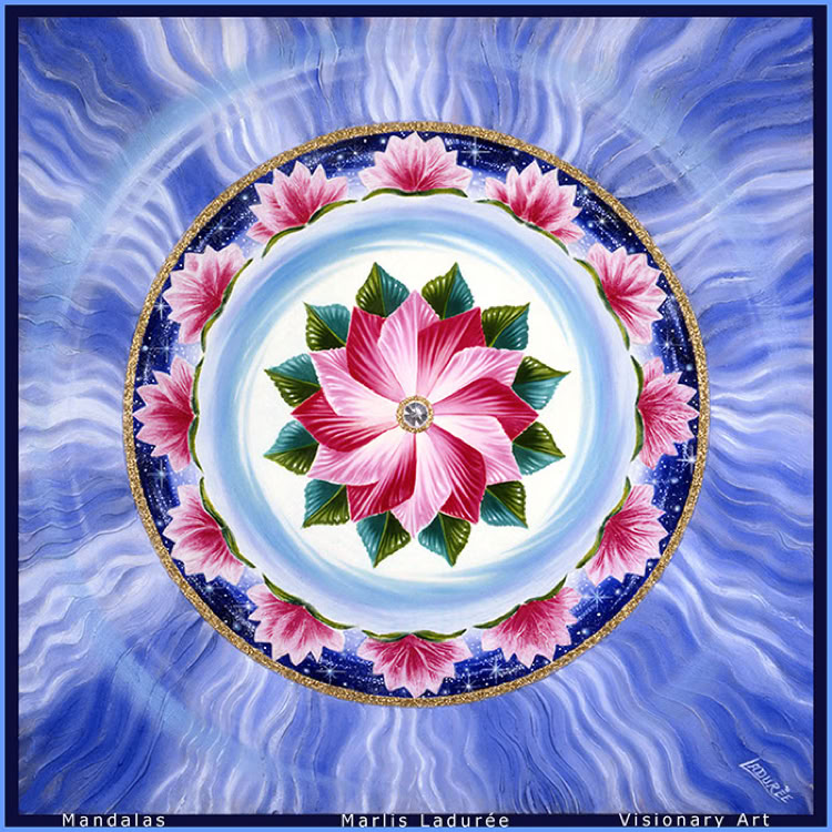 mandala avec lotus et autres fleurs