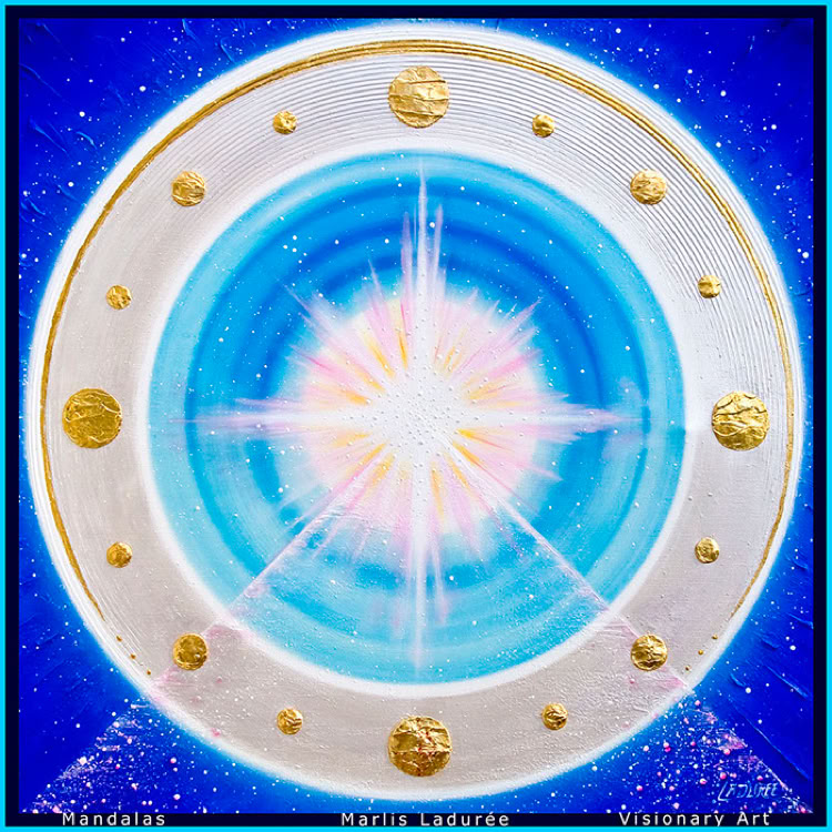 ILLUMINATION 100 cm x 100 cm Glaze, oil on canvas Gold leave