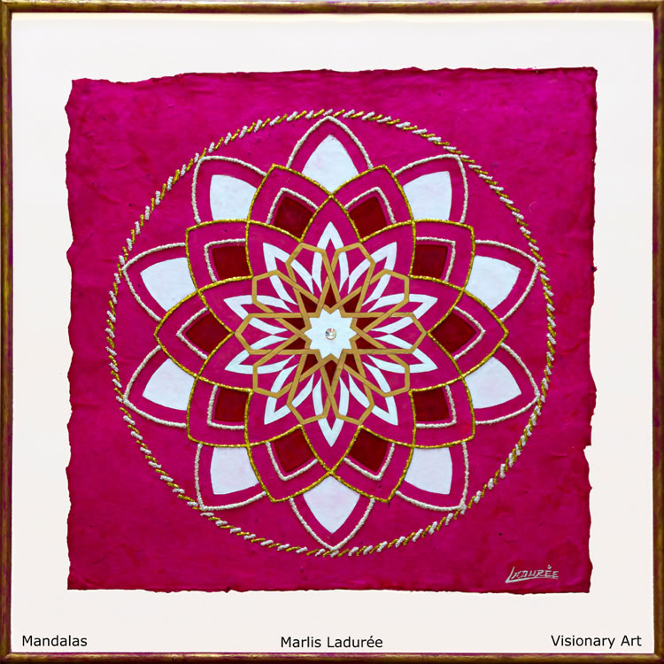 FOMALHAUT GARDIENNE DU SUD 60 cm x 60 cm Gouaches on Nepalese paper, rhinestones.