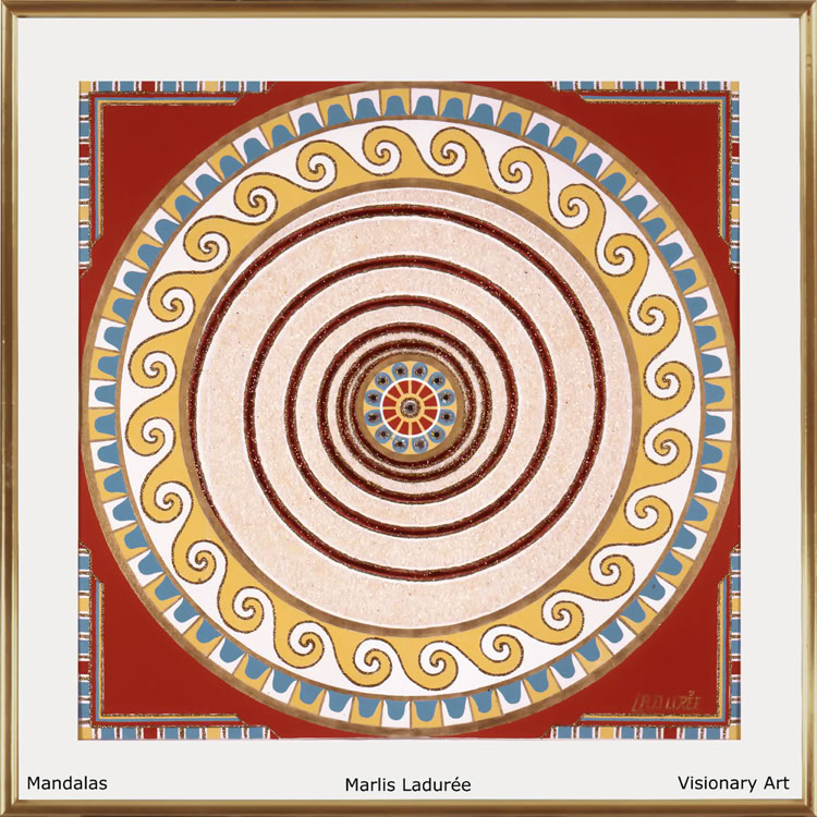 LE FIL D’ARIANE 60 cm x 60 cm Gouaches on paper, rhinestones.